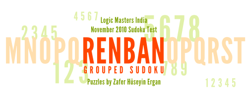 Renban Grouped Sudokus : LMI November 2010 Sudoku Test